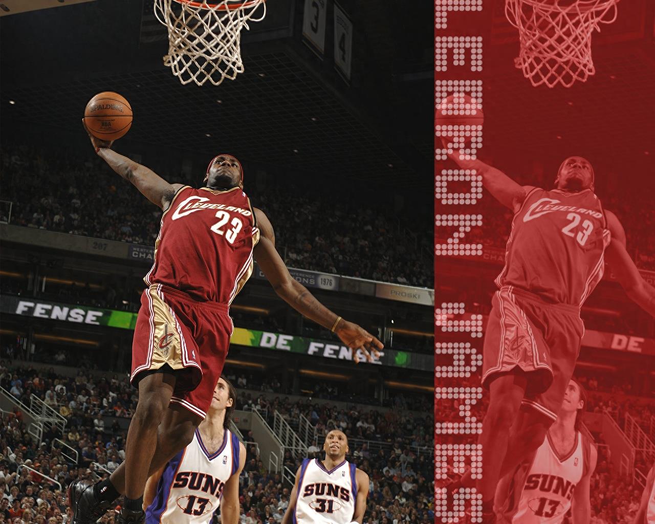 NBA伟大球员勒布朗詹姆斯暴力扣篮图！最佳壁纸图